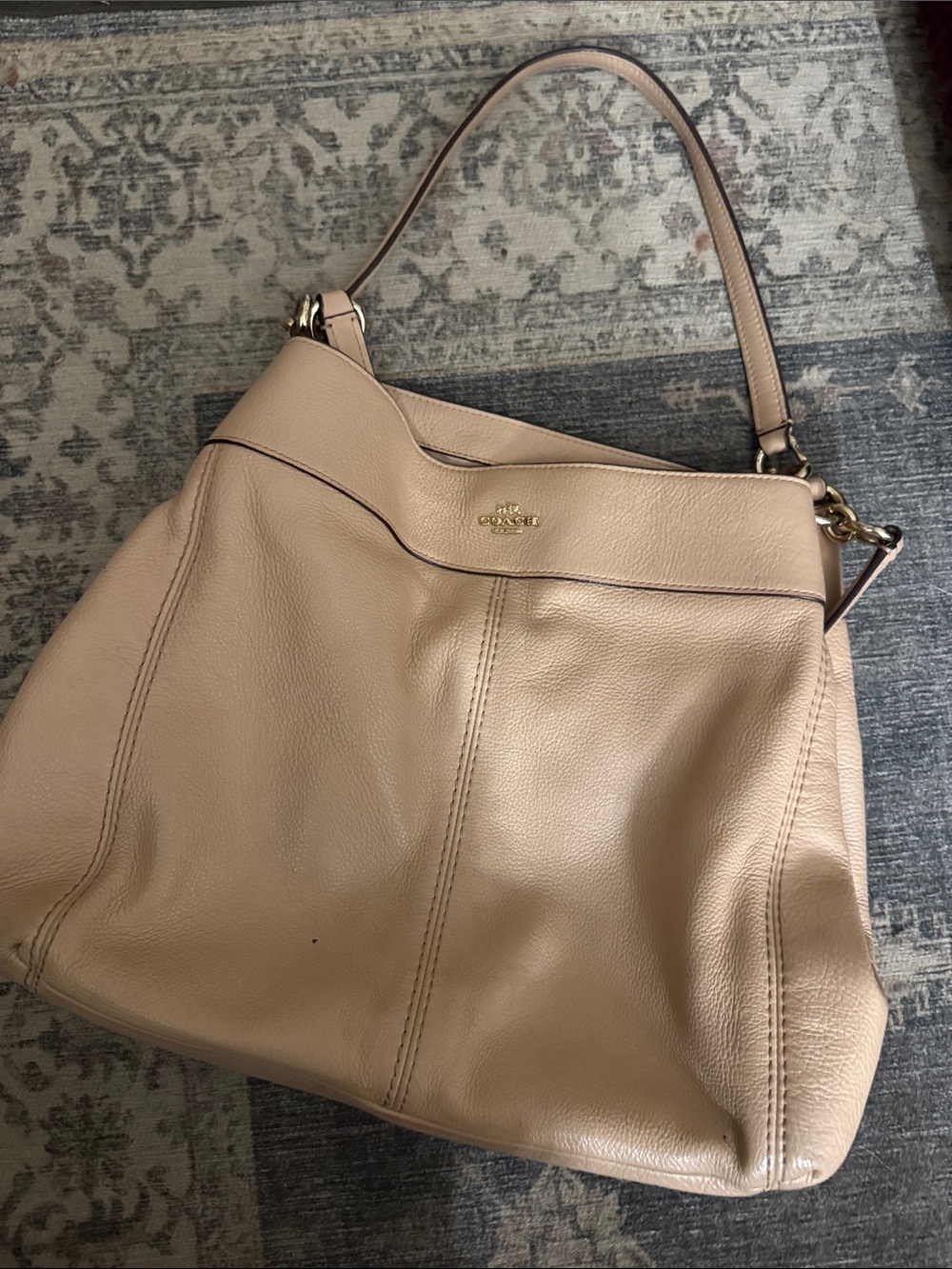 Coach Pebbled Leather Hobo Bag in Blush